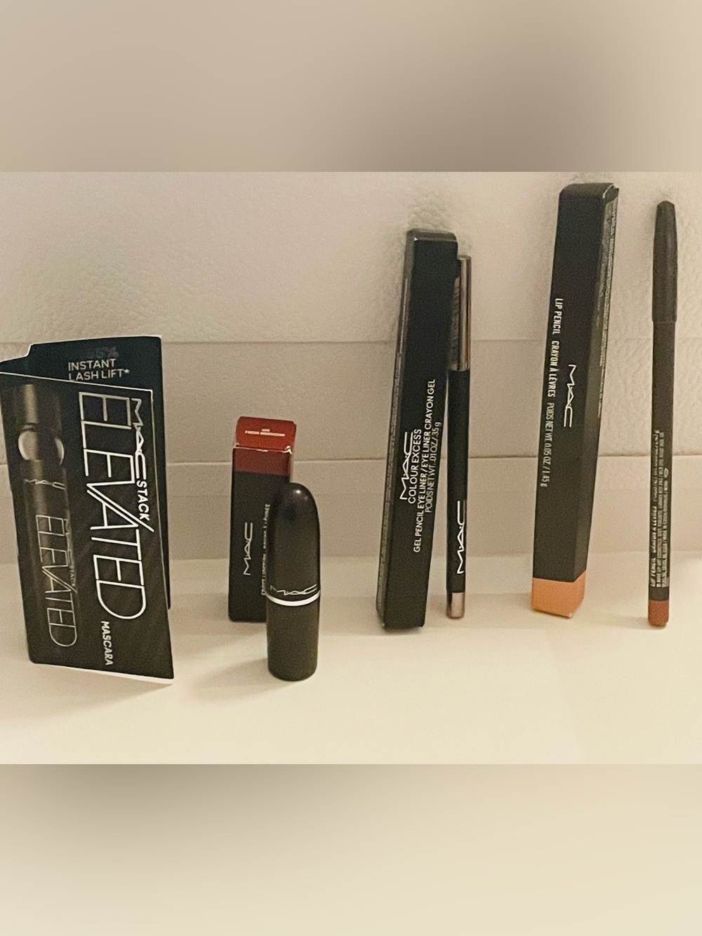 MAC Cosmetics Lipstick and Lip Pencil, Eyeliner 4-Piece Bundle